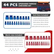 44PCS Nut And Bolt Thread Checker Aluminum Bolt Nut Identifier Gauge With.