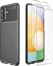 [Electro-weideworld] Case for Samsung Galaxy A04S/A13 5G + [3 Pack] Screen Protector, Shock-Absorption Flexible Silicone Protective Cover Phone Case for Samsung Galaxy A04S/A13 5G, Black