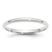 Solid 10K White Gold 2mm Light Weight Comfort Fit Men's/Women's Wedding Band Ring Size 4.5