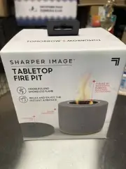 Sharper Image Tabletop Fire Pit Concrete MFP01004 New