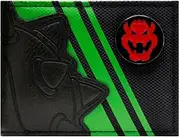 [Mario Party] Bowser King Koopa Shell Metal Villain Badge Black ID and Card Bi-Fold Wallet