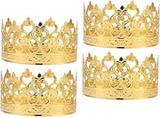 FUTUREORYY 4pcs Crown Cake Toppers Princess Centerpieces for Tables Stylish Cake Decorations for Weddings Birthdays Parties Portable Design