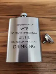 8 Oz laser engraved whiskey liquor hip flask stainless steel hip flask