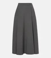 [Valentino] Valentino Wool gabardine midi skirt AU 14 grey