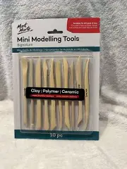 Mont Marte Mini Modelling Tools Boxwood 10pce, Polymer Clay Sculpting & Moulding