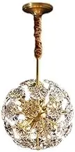 CJLWSLCO Spherical Petal Crystal Chandelier Light Dandelion Single Head Hanging Light Creative Bedroom Pendant Light Nordic Corridor Decorative Ceiling Light Fixture Simple Creative Chandelier