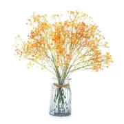 pcs Babys Breath Artificial Flowers Faux Fall Stem Foliage Leaves 6 Orange
