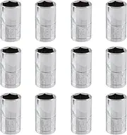 Kyuionty 12 Pcs 1/4 Inch Drive 6 Point Socket, Metric Shallow Socket, 10mm
