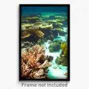 Pixel Art Poster - Busy Coral Reef (8 Bit Psychedelic Trippy Video Game Print)