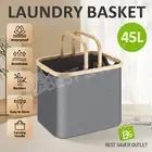 Collapsible Laundry Basket Large Washing Clothes Carrier Hamper Bathroom 45L Bin