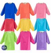 Teen Girl Boy Children Solid simple Bib school Apron Art Paint Smock Shirt 1-14y