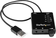 StarTech ICUSBAUDIO2D USB Stereo Audio Adapter External Sound Card with SPDIF Digital Audio Out,Black