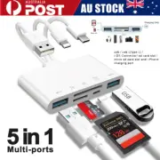 5-in-1 Memory Card Reader USB OTG Adapter & SD Card Reader for i-Phone/i-Pad AU