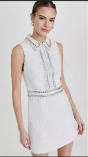 ALICE + OLIVIA Ellis Zip Front Dress Chain Trim Dress NWT Size 4