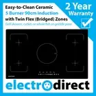 Eurolec 90cm Induction Cooktop Electric Hob Cook Top Stove Ceramic Black Glass