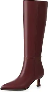 [VOMIRA] Knee High Boots for Women Black Boots Pointy Toe Kitten Heels Wide Calf Boots 3 In High Heels Long Boots Stiletto Boots Dress Tall Boots