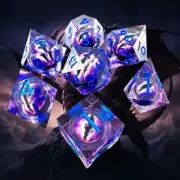 Purple Dragon Eyeball Liquid Core Dice Set for Pathfinder Cat Eye Liquid Core