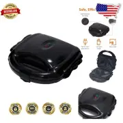 Professional 3-in-1 Black Waffle Maker, Grill, and Sandwich Iron - PFOA Free