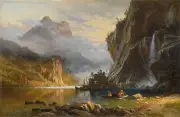Indians Spear Fishing : Albert Bierstadt : 1862 : Art Print