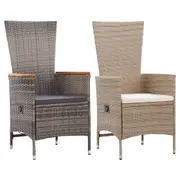 2 Piece Outdoor Dining Set with Cushions Poly Rattan Multi Colours vidaXL
