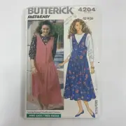 UNUSED 4204 VINTAGE SEWING PATTERN BUTTERICK JUMPER & TOP MISSES WOMENS OPENED