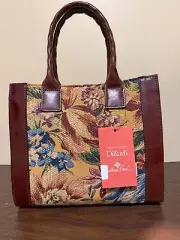 Patricia Nash Curry Hazelnut Foral Leather Tote (Exclusive for Dillard's)