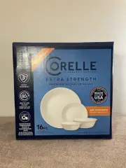 Corelle 16pc Vitrelle Livingware Dinnerware Set Frost White