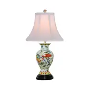 Beautiful Chinese Floral Motif Porcelain Vase Table Lamp 17.5"