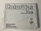 Fitted Sheet Twin Sz White Percale Cotton Blend Springs Color Ups Vtg USA Made