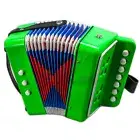 Kids Toy Accordion Green 7 Button 2 Bass Kid Music Instrument High Quality