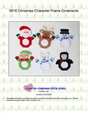 Christmas Character Picture Frame Ornaments-Plastic Canvas Pattern or Kit