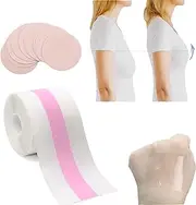 [POMAMZ] Boob Tapes Breast Lift Up Bra Invisible Self Adhesive Push-up Tape Backless Strapless Breast Pasties Beige with 5 Pairs Nipple Cover, Clear, One Size Petite