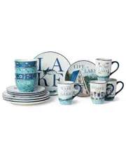 Certified International Wake At The Lake 16pc Dinnerware Set, Service for 4