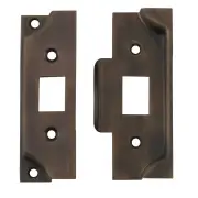 Tradco Rebated face plate &amp; Striker Kit, Antique Brass