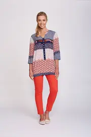 Multi Print Tunic--THRE-17461