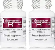 Magnesium-Potassium Taurate 120 Capsules - Patent Pending Magnesium Taurate Now with Potassium Taurate - Two Bottle Bundle (120 Capsules)