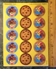 VTG TREND Scratch & Sniff Stinky Sticker Sheet CHOCOLATE Scent Cookie Sundae 90s