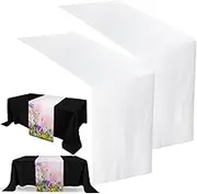 Breling 2 Pcs Sublimation Blanks Table Runner for Printer Text Waterproof Design Personalized Tablecloth Decorations for Vendor Booth Birthday Wedding Party Trade Shows (13 x 72 Inch)
