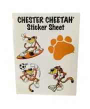 Cheetos Chester Cheetah Sticker Sheet Surfer Soccer Vintage STICKER Promo