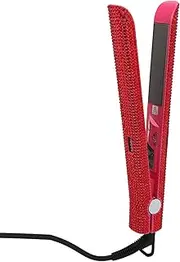 Professional Red Hair Straightener, Straightening, Waving Curling, Straightening Curling, Salon High Heat Titanium Curler Straightening Curling Rhinestone Flat Iron, Straightening Flat Iron