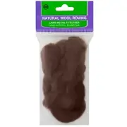 Clover Natural Wool Roving .3oz-Brown - 3 Pack