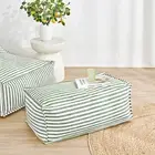 Cadence & Co. Oscar Faux Linen Ottoman Bean Bag Cover Olive