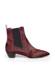 Marc by Marc Jacobs Burgundy Cow Fur Chelsea Boots