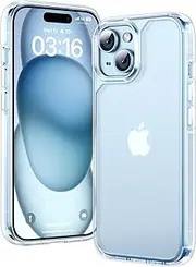 TAURI for iPhone 15 Case 6.1", Military-Grade Protection, [Anti-Yellowing] Shockproof Transparent Back Bumper Phone Cover - Clear