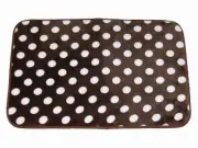 At Home Luxurious Brown Polka Dot Memory Foam Rug Bath Mat Skid Resistant 17x24