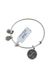 NEW NWT Alex and Ani Letter/Initial X Silver Tone Charm Bangle Bracelet