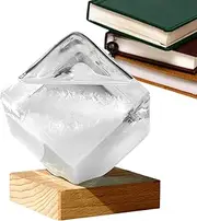 Weather Barometer Storm Glass - Crystal Glass Water Cube Cloud Weather Forecasting | Desktop Decoration, Decorative Home Ornament for Table Top Decor, Storm Glass Weather Forecaster