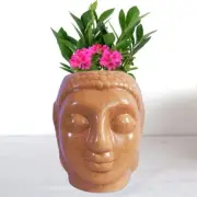 Buddha Ceramic Plant Pot Clay pot with Drainage Hole Decorative Modern Style 4''