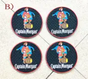 4pcs Captain Morgan Rubber drip mat Bar Coaster bar Mat bar runner beer Coasters