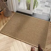 Door Mat Indoor Rugs, Non-Slip Indoor Door Mat, Indoor Entrance Washable Mat for Front Porch Bathroom Kitchen Bedroom, Brown 75X45cm
